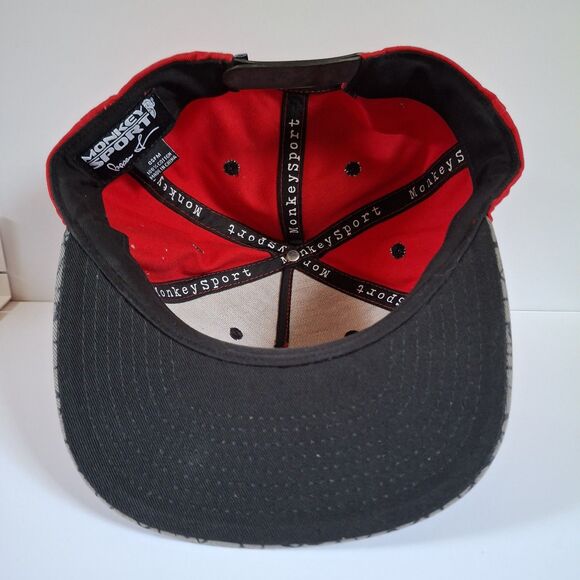 Monkey Sport Skater Red & Black Snapback Adjustable Hat Embroidered EUC One Size - Picture 5 of 6